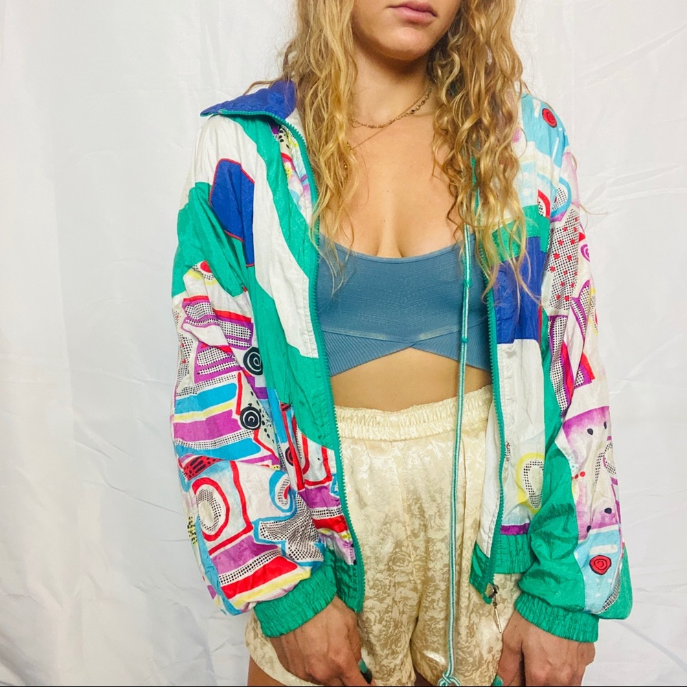 Vintage color block 90’s windbreaker